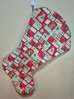 HANDMADE Quilted Cotton Festive Pattern Oversized Christmas Stocking